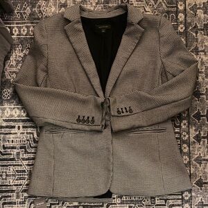 Ann Taylor Black & White Checkered Blazer